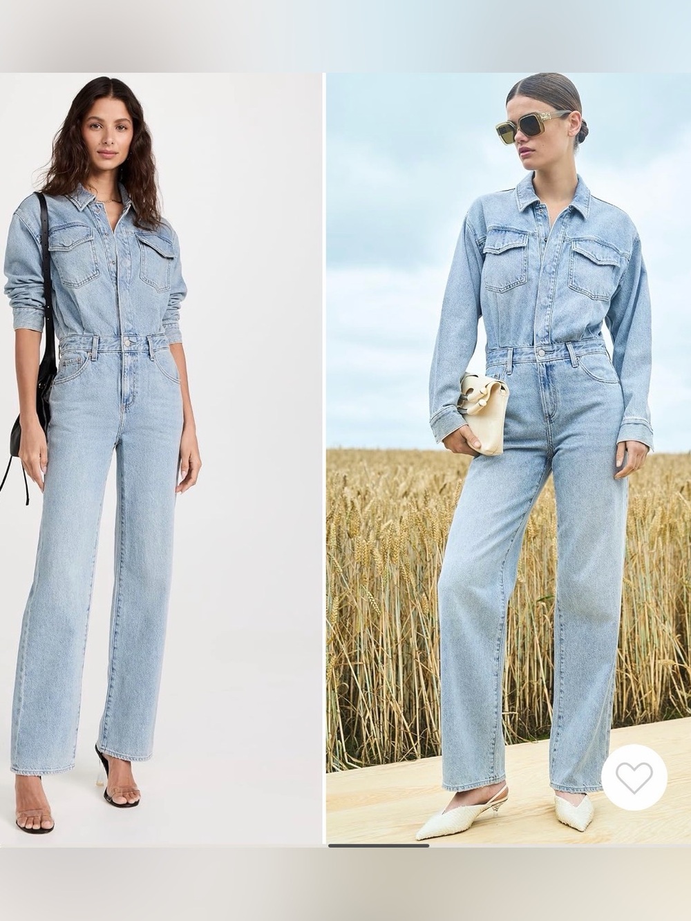 Pistola Nikkie Denim Straight Leg Long Sleeve Utility Jumpsuit Size Medium